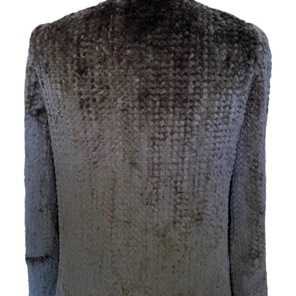 Diane Von Furstenberg Super Soft Black Rabbit Fur Cardigan Sweater - Picture 5 of 7